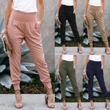 Wenkouban  2022 summer new ladies fashion casual solid color high waist cropped trousers with slits