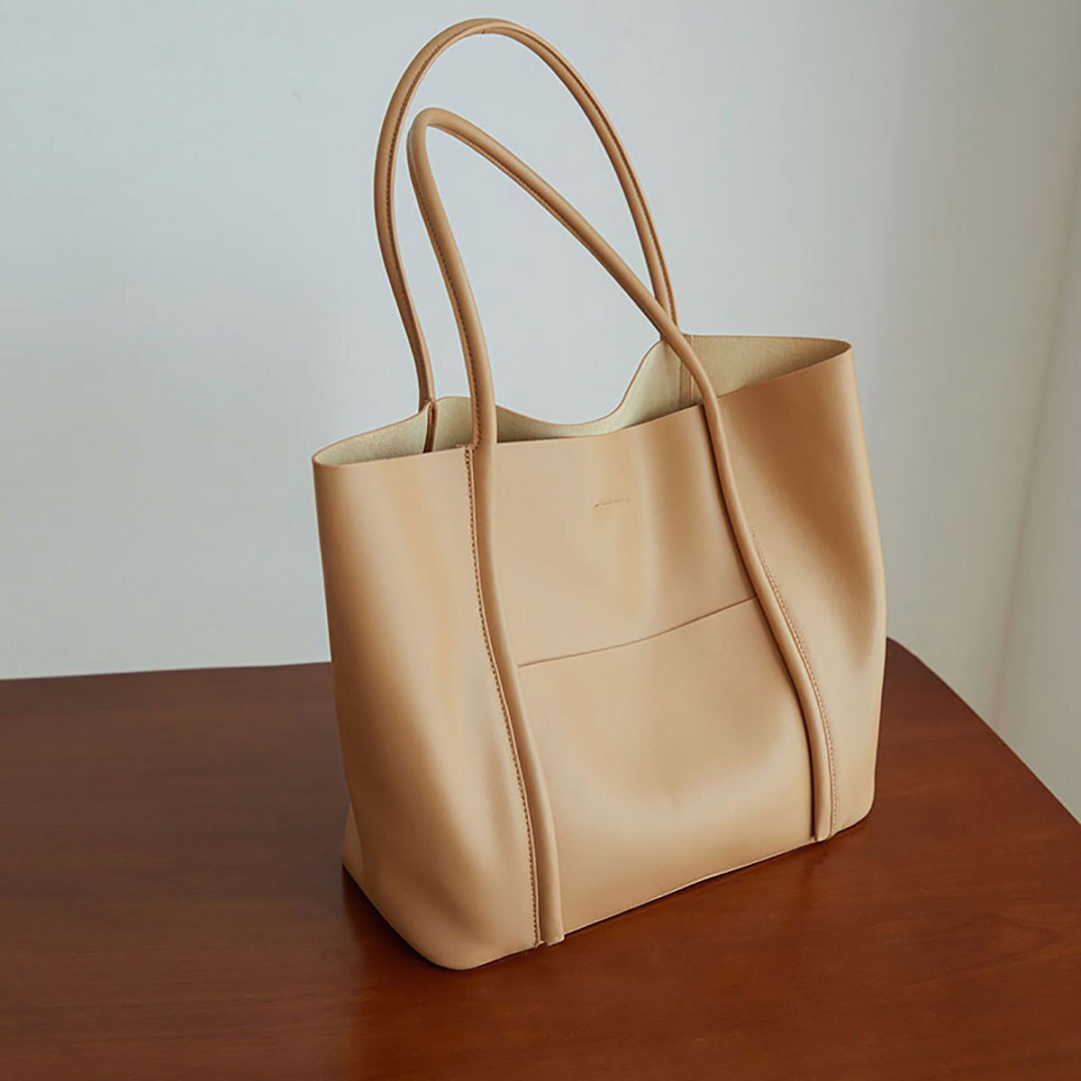 Wenkouban Lunch Bags Sevilinlu New Solid Color Hand Bag Genuine Leather Women's Retro Shoulder Bag Large Capacity Tote Female Top-Handle Bags
