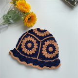 Summer Hollow Crochet Flower Fisherman Hat Women  Version Sunscreen Sun Visor Breathable Knitted Crochet Hat
