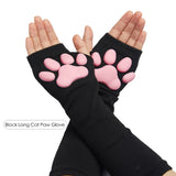 Wenkouban 3D Silicone Cat Paw Gloves Socks Stockings Cute Kitten Fingerless Mittens Pawpads Gloves Women Girls Christmas Halloween Cosplay 1231