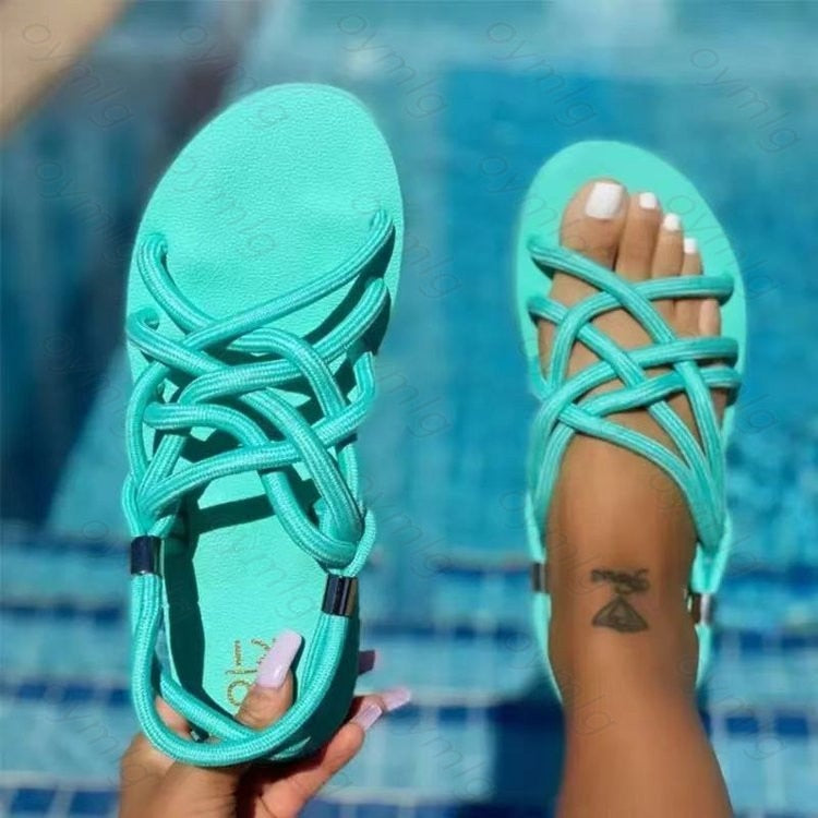 Wenkouban Women Sandals 2023 Summer Outdoor Beach Flip-Flop Sandals Solid Fashion Gladiator Sandals Women Flats Casual Ladies Shoes