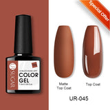 Wenkouban  Thermal Color-Chaging Gel Nail Polish Temperature 3 Colors Change Matte Top Coat Dark Brown Soak Off UV Gel Varnish