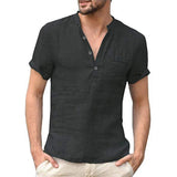 Wenkouban New Men's Short-Sleeved T-shirt Cotton and Linen Led Casual Men's T-shirt Shirt Male  Breathable S-3XL