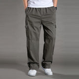 Wenkouban Mens Vintage Hip Hop Style Baggy Jeans Men's Casual Trousers Cotton Overalls Elastic Waist Full Len Multi-Pocket Plus Fertilizer Men's Clothing Big Size Cargo Pants