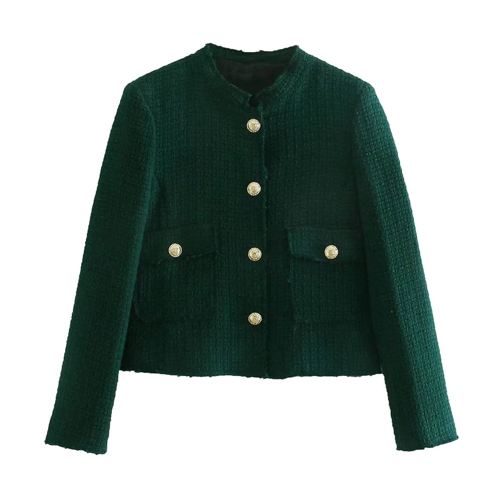 Women's Autumn 2022 New Button Decoration Texture Small Fragrance Jacket Fashion Temperament Female Blouse + Mini Skirt Suit
