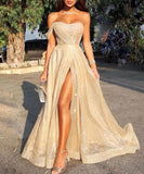 Abiye Gece Elbisesi Shiny Sequins Prom Dresses Long 2022 Side Slit Formal Dresses Vestidos De Gala mh225