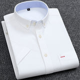 Summer Men's 100% Cotton Oxford Shirts Casual Slim Fit Design Short Sleeve Fashion Male