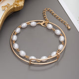 Wenkouban 9Style Vintage Pearl Bracelet For Women Jewelry Boho Coin Geometric Crystal Gold Color Chain Bracelets Bangles Femme Accessories