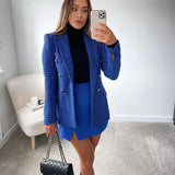 Women 2022 Jacket Solid Color Blazers Long Sleeve Double Breasted Pocket Suit Fashion Women Jacket Blazer Hot Flmale Suits