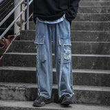 Wenkouban Baggy Jeans Ripped Jeans For Men Baggy Denim Trousers Male Punk Rave Goth Pants Cargo Jeans Streetwear Autumn Hip Hop