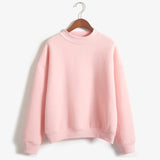 Wenkouban Woman Sweatshirts 2022 Sweet Korean O-neck Knitted Pullovers Thick Autumn Winter Candy Color Loose Hoodies Solid Womens Clothing