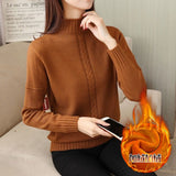 Wenkouban PEONFLY Korean Style Turtleneck Sweater Women Solid Elastic Knitted Soft Pullover Sweater Female Fashion Pullovers Jumper