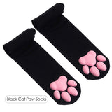Wenkouban 3D Silicone Cat Paw Gloves Socks Stockings Cute Kitten Fingerless Mittens Pawpads Gloves Women Girls Christmas Halloween Cosplay 1231