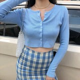 Wenkouban - Cara Plaid Skirt // Blue