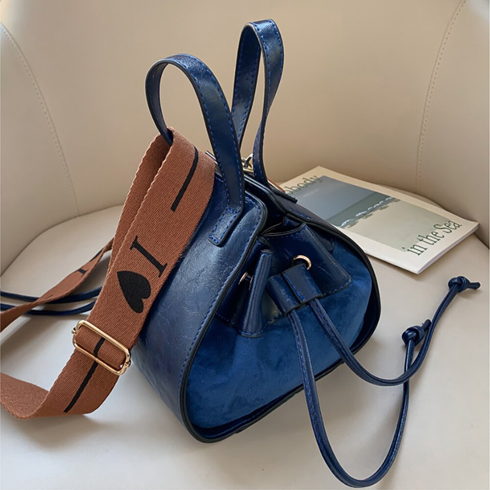 Wenkouban  Women's Bucket Bags Female Shoulder Casual Leather For Designer 2023 Brand Handbags Lady Pu Crossbody Drawstring Bag Purse