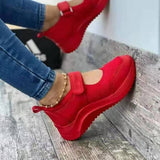 Wenkouban Mesh Breathable Sneakers Shoes For Women 2023 Fashion Velcro Wedge Platform Women's Shoes Outdoor Walking Casual Sport Shoes