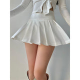 Wenkouban Sexy High Waist Thin A-Line Safety Skorts Pleated Skirt Hot Korean Women  JK Kawaii Korean  U6AN