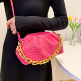 Wenkouban Bake To School Luxury Women Fashion Towel Embossed Clutch Bag Handbag Clutch Bag Large Capacity Striped Versatile One-Shoulder Messenger Bag