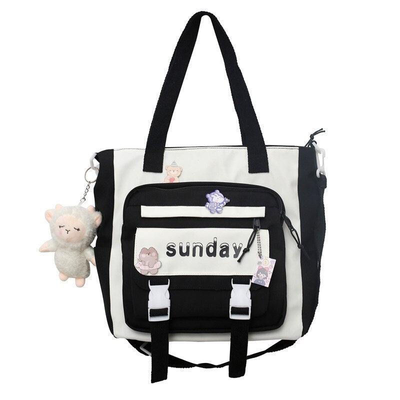 Back to school  Fashion Cute Teens Bookbag Nylon Waterproof Women Backpack Travel Mochila Kawaii Schoolbag for Girls Set Bag Rucksack