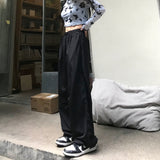 Wenkouban Harajuku Green Cargo Pants Women Oversize Korean Streetwear Wide Leg Black Trousers Female Hip Hop Jogging Sweatpants