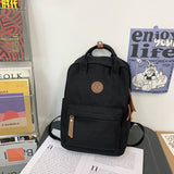 BACK TO SCHOOL    Fashion Teens Bookbag Canvas Mochila for Girls Boys Black Schoolbag Backpack Women Travel Bag College Solid Rucksack