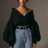Wenkouban Casual Vintage Button White Blouse Women Lantern Sleeve Oversized Loose Women Shirt Cotton Office Ladies Tops Blusas