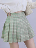 Wenkouban   Preppy Style High Waist Solid Pleated Mini Skirt Women Summer Spring Korean Fashion Cute White A-Line Skirt Y2k Skort Clothes