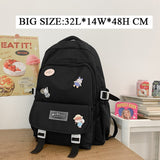 Back to school  Cute Girl Waterproof Backpack Fashion Travel Women Mochila Rucksack Nylon Bookbag for Teens Schoolbag Black Laptop Bag