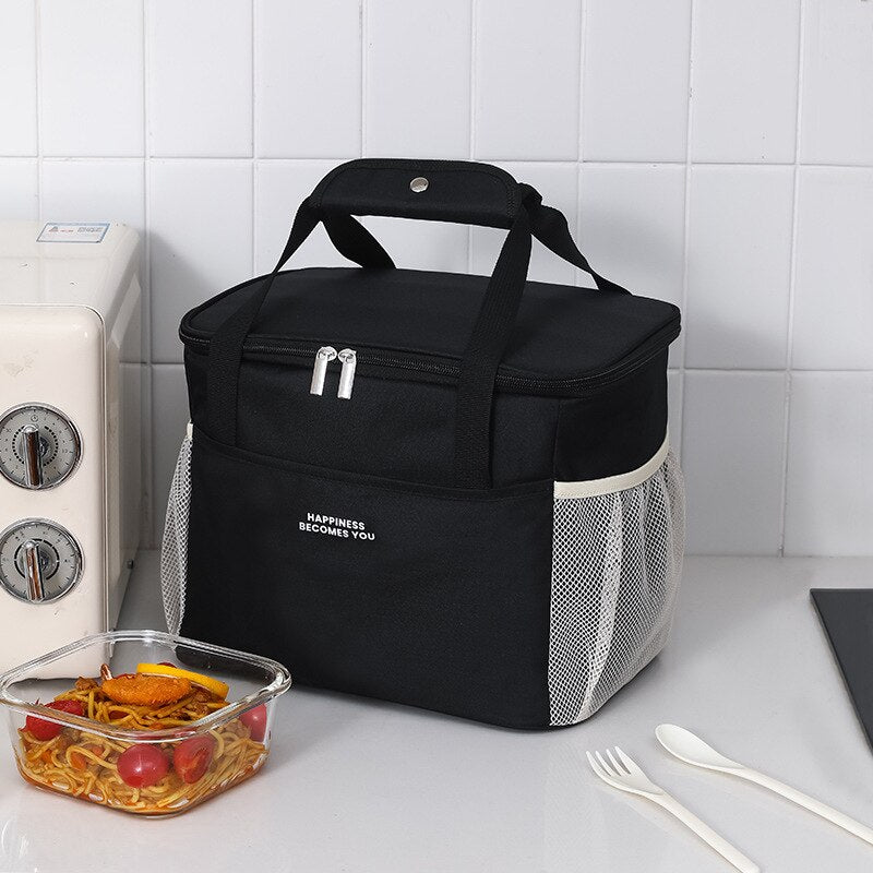 Wenkouban Lunch Bags Portable Lunch Bag Big Camping Thermal Cooler Bag Waterproof Oxford Cloth Picnic Insulated Bag Office Cooler Lunchbox Bag
