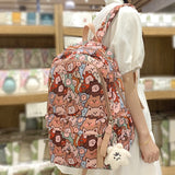 Wenkouban Lady Graffiti Travel College Bag Girl Cartoon Print Laptop Backpack Trendy Women Cute Schoolbag Female Nylon Book Packet Fashion