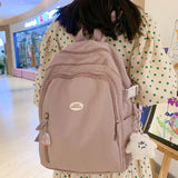 Wenkouban Trendy Women Yellow Laptop School Bag Girl Travel Kawaii Book Backpack Fashion Lady Leisure Bag Female Cute College Backpack New