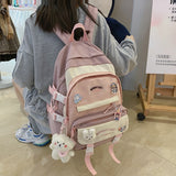 BACK TO SCHOOL   Fashion Kawaii Schoolbag for Teenage Waterproof Nylon Girls Bagpack Women Laptop Backpack Travel Bag Black Bookbag