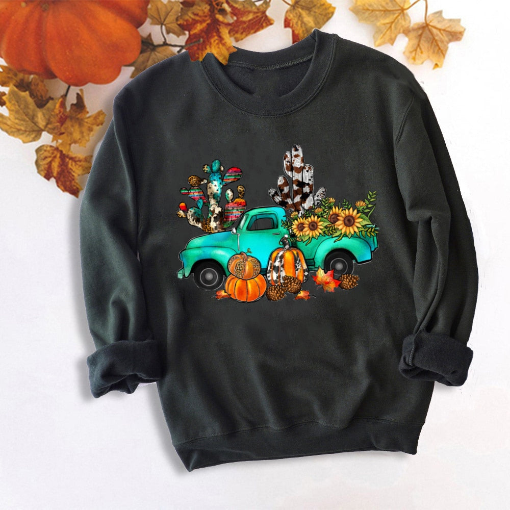 Wenkouban Halloween Costume Colored Tis' The Season Pumpkin Spice Sweatshirt Retro Fall Women Long Sleeve Autumn Halloween Pullovers Streetwear Outfits