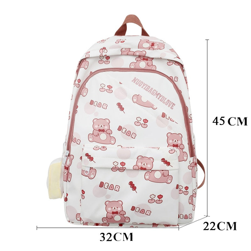 BACK TO SCHOOL   New Fashion Ladies Travel Backpack Kawaii Printing Mochila for College Laptop Bag High school Cute Bookbag Waterproof