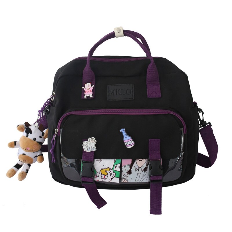Wenkouban Mini Backpack Canvas Teenager Girls School Backpack For Female Student Women Patchwork Kawaii Small Backpack Rucksacks Mochila