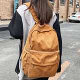 Wenkouban Fashion Ladies Male Corduroy Vintage College Backpack Girl Boy Travel Leisure Retro Book Bag Female Laptop Men Women School Bags