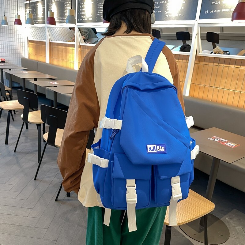 Back to school  Fashion Multi Pockets Men Backpack Black Laptop Mochila Student Bookbag Girl School Bag Lovers Travel Rucksack Women