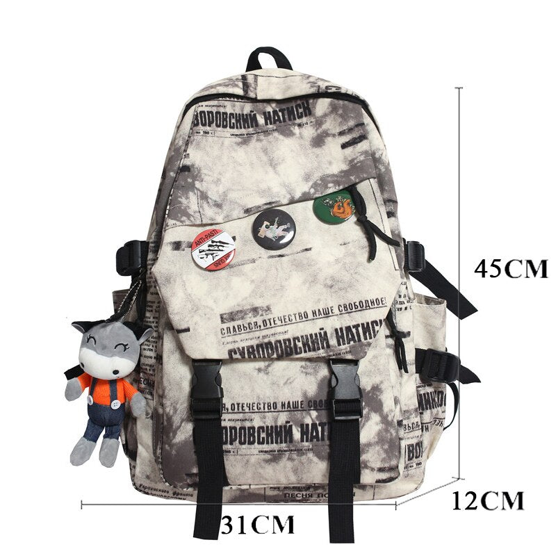 BACK TO COLLEGE  Fashion Men Backpack Student Bookbag Lover Travel Mochila Schoolbag Laptop Rucksack High School High-capacity Knapsack