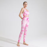 Wenkouban 2022 New Tie Dyeing Seamless High Waist Hip Lift Yoga Pants Gym Running Workout Soft  Bra Crop Long Sleeve Yoga Sportswear