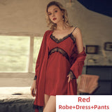 wenkouban Velour Robes for Women Sexy Sleepwear Lingerie Set with Robe Sets Lace Gift Bathrobe Pajams Nightgown Dressing Suit Sleep Tops