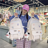 Back to school  Cute Girl Waterproof Backpack Fashion Travel Women Mochila Rucksack Nylon Bookbag for Teens Schoolbag Black Laptop Bag