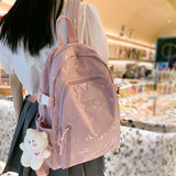 Wenkouban Female Cute Pink College Backpack Cool Women School Bag Girl Travel Book Laptop Backpack Fashion Ladies Trendy Color Student Bag