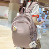 Wenkouban Girl Kawaii Green Laptop Backpack Trendy Women Cute Leisure Schoolbag Female Nylon Book Bag Fashion Ladies Travel College Packet