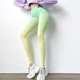 Wenkouban Gradient Color Energy Legging Women Workout Fitness Jogging Running Leggings Gym Tights Stretch Sportswear Yoga Pants