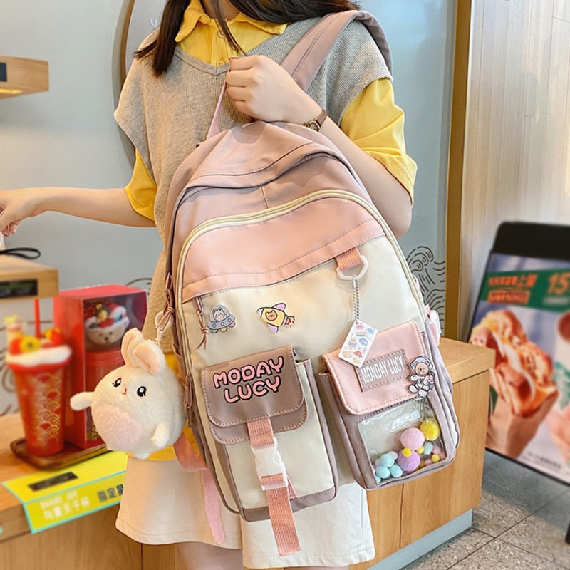 BACK TO SCHOOL   Fashion Female Women Like Backpack For Teenage Girl Kawaii Travel Rucksack Waterproof Nylon Simple School Bag Mochilas