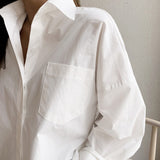 Wenkouban Graduation Gifts  Long Sleeve Cotton White Blouse Women 2023 Plus Size Loose Women Shirts Blouses Casual Office Lady Button Shirt Tops Blusa 11456