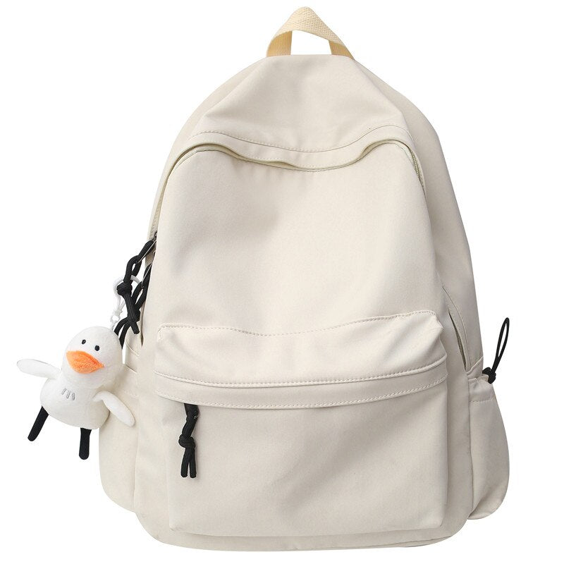 BACK TO COLLEGE   Trendy Men Rucksack Fashion Simple Solid Color Bookbag Teenager Women Backpack Girl School Bag Black Laptop Mochila