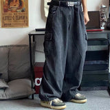Wenkouban Back To School  Baggy Jeans Trousers Male Denim Pants Black Wide Leg Pants Men's Jeans Oversize Cargo Korean Streetwear Hip Hop Harajuku