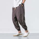 Wenkouban Mens Vintage Hip Hop Style Baggy Jeans New Chinese Style Harem Pants Men Streetwear Casual Joggers Mens Pants Cotton Linen Sweatpants Ankle-Length Men Trousers M-5XL