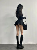 Wenkouban Sexy High Waist Thin A-Line Safety Skorts Pleated Skirt Hot Korean Women  JK Kawaii Korean  U6AN